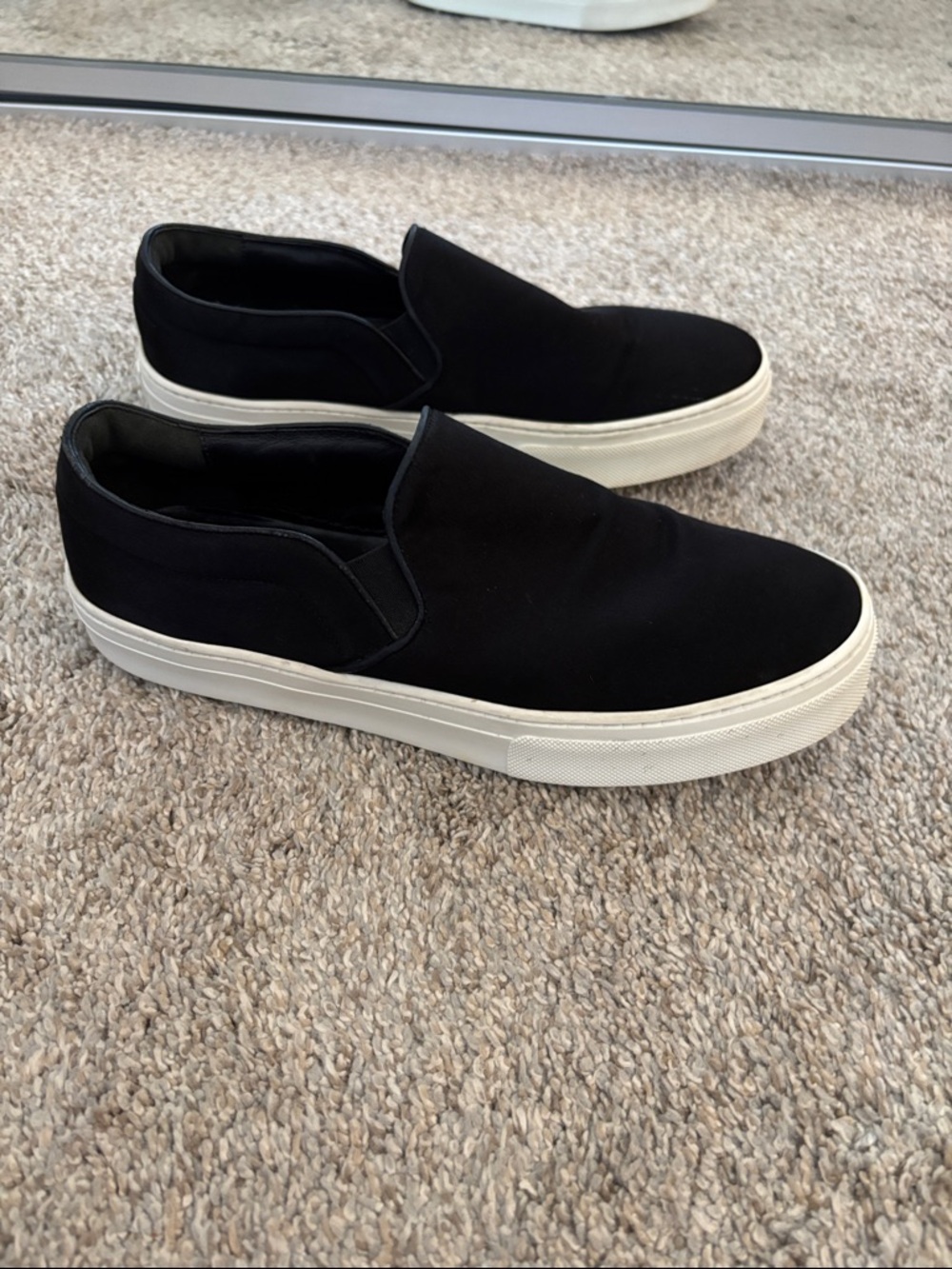 Celine Paris black satin slip-on sneakers 7.5